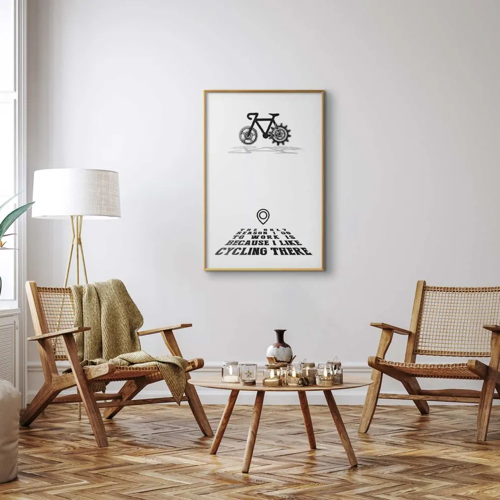 Plakat Cycling 60x90 cm z ramą złotą bez marginesu | MIRAT.