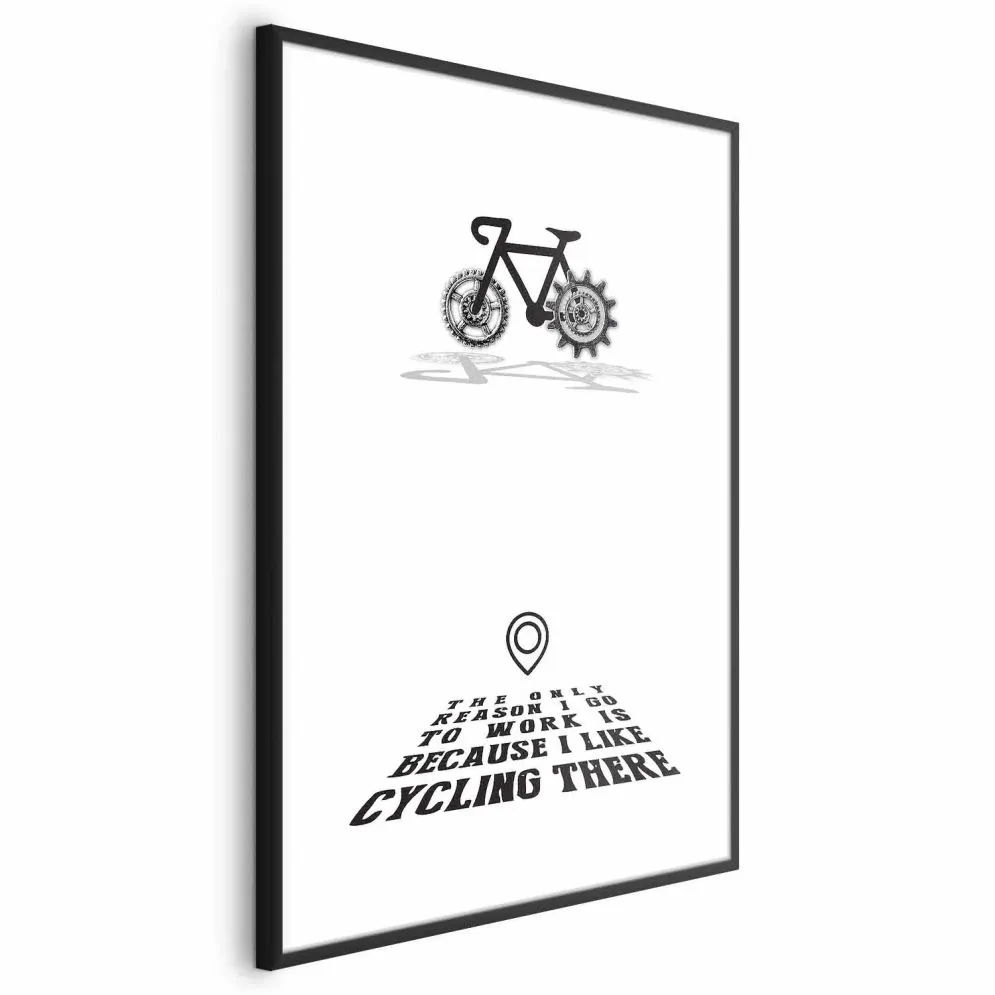 Plakat Cycling 21x30 cm z ramą czarną z marginesem | MIRAT.