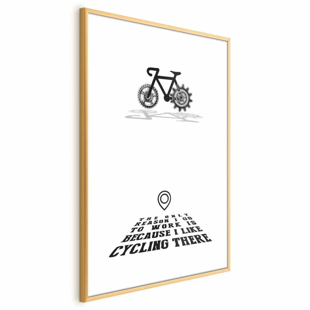 Plakat Cycling 60x90 cm z ramą złotą z marginesem | MIRAT.