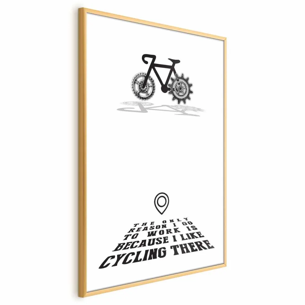 Plakat Cycling 60x90 cm z ramą złotą bez marginesu | MIRAT.
