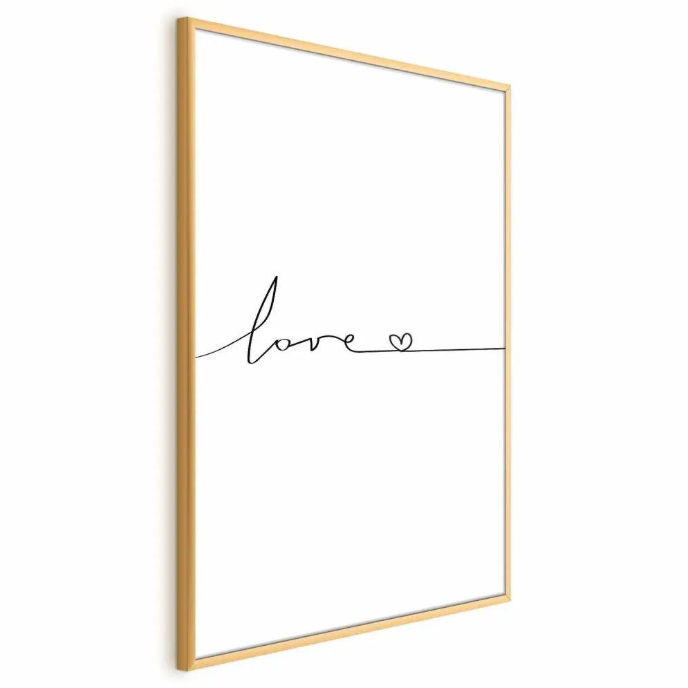 Plakat Miłość wszędzie 21x30 cm z ramą złotą bez marginesu | MIRAT.