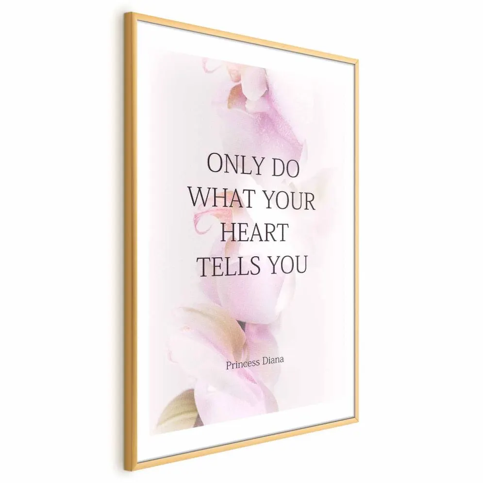 Plakat Heart 40x60 cm z ramą złotą z marginesem | MIRAT.