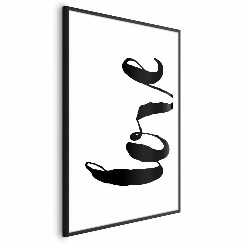 Plakat Czarne Love 40x60 cm z ramą czarną z marginesem | MIRAT.
