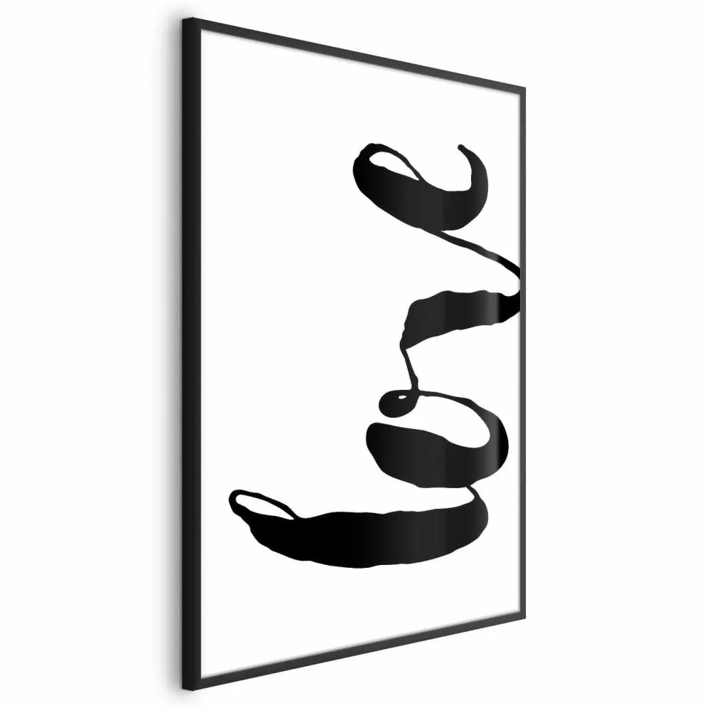 Plakat Czarne Love 60x90 cm z ramą czarną bez marginesu | MIRAT.