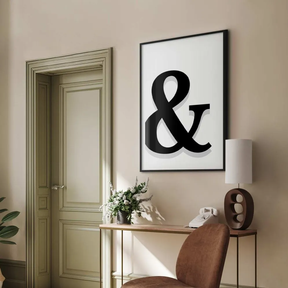 Plakat Ozdobna litera 29,7x42 cm z ramą czarną z marginesem | MIRAT.