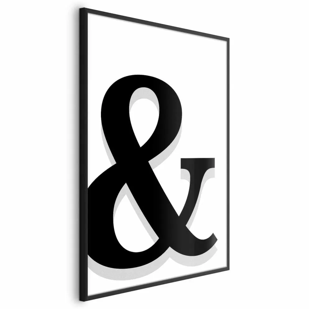 Plakat Ozdobna litera 40x60 cm z ramą czarną bez marginesu | MIRAT.