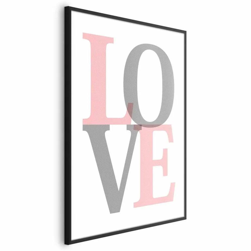 Plakat Szara miłość 21x30 cm z ramą czarną z marginesem | MIRAT.