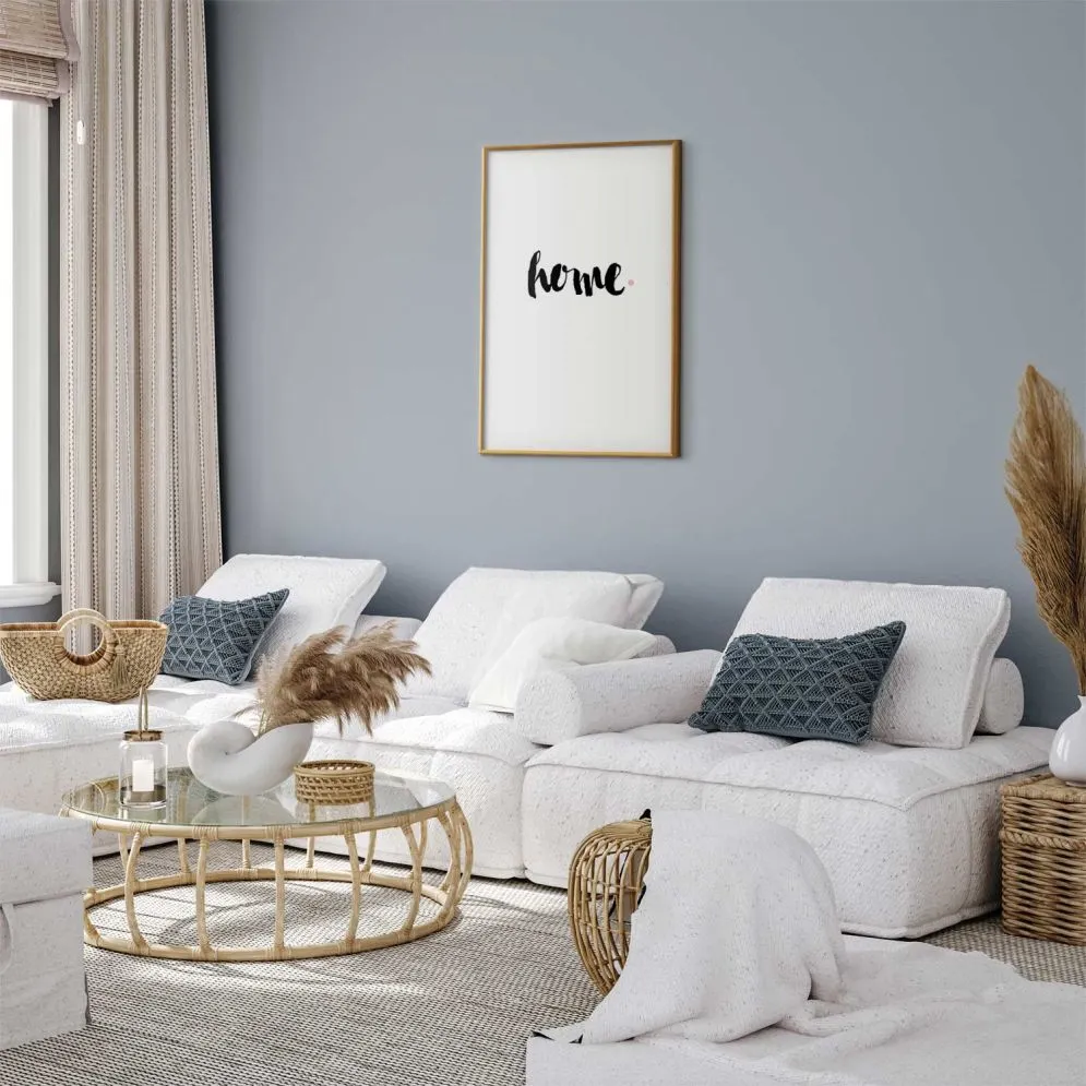 Plakat Dom i kropka 29,7x42 cm z ramą złotą z marginesem | MIRAT.