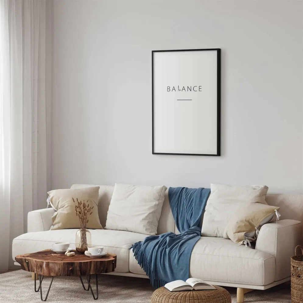 Plakat Balance 60x90 cm z ramą czarną z marginesem | MIRAT.