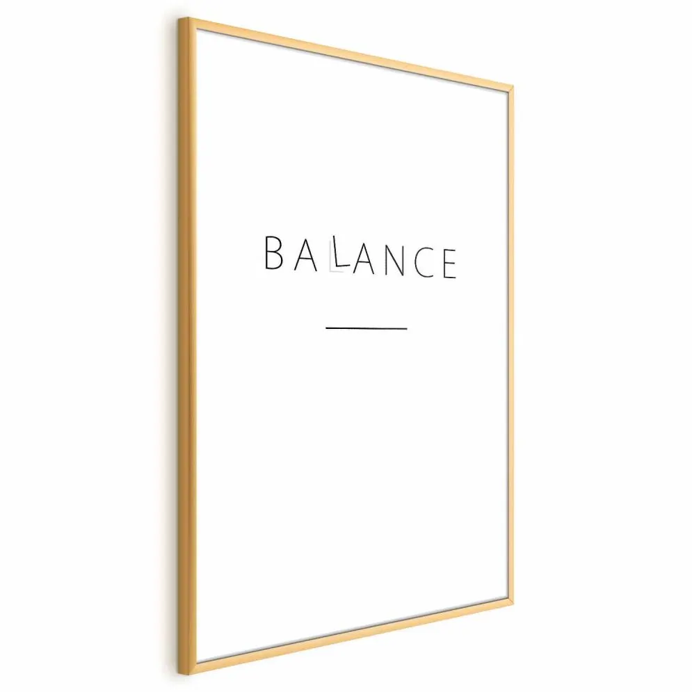 Plakat Balance 21x30 cm z ramą złotą bez marginesu | MIRAT.