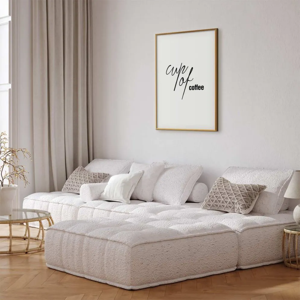 Plakat Coffee 60x90 cm z ramą złotą z marginesem | MIRAT.