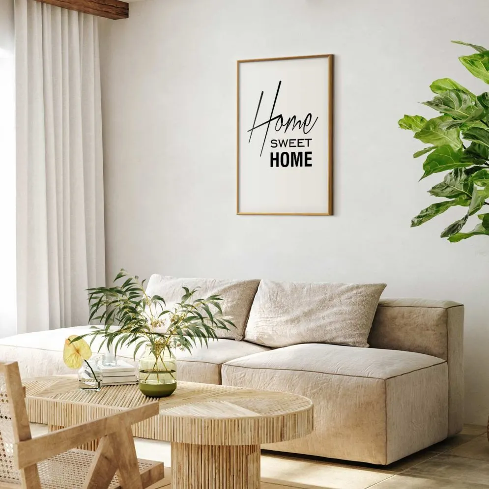 Plakat Home 60x90 cm z ramą złotą bez marginesu | MIRAT.
