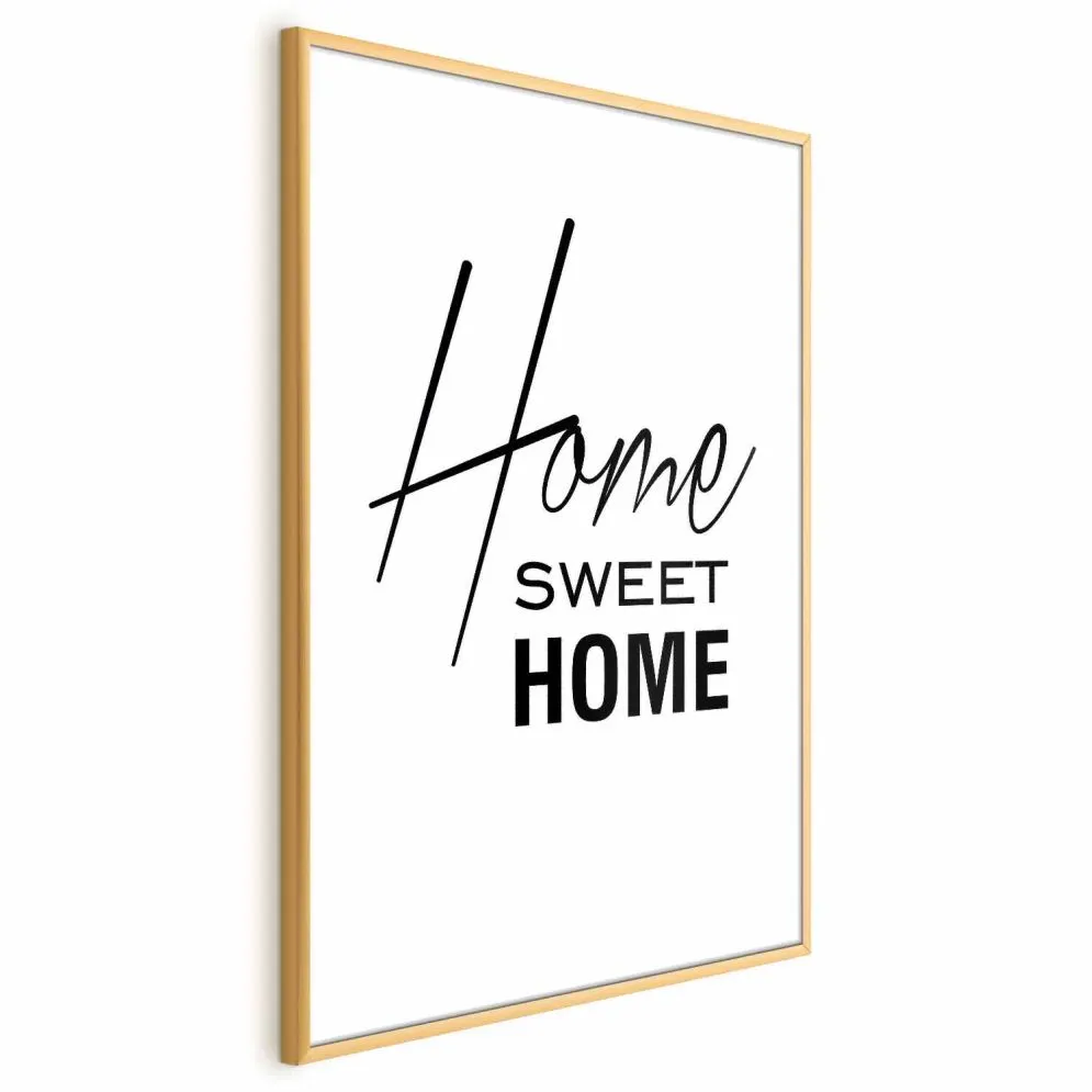 Plakat Home 60x90 cm z ramą złotą bez marginesu | MIRAT.