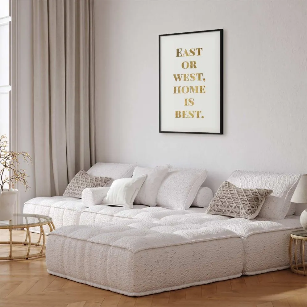 Plakat Gold Home 40x60 cm z ramą czarną bez marginesu | MIRAT.