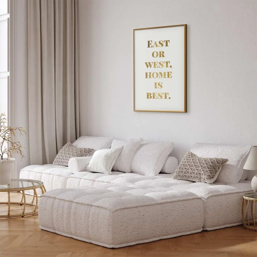 Plakat Gold Home 60x90 cm z ramą złotą bez marginesu | MIRAT.