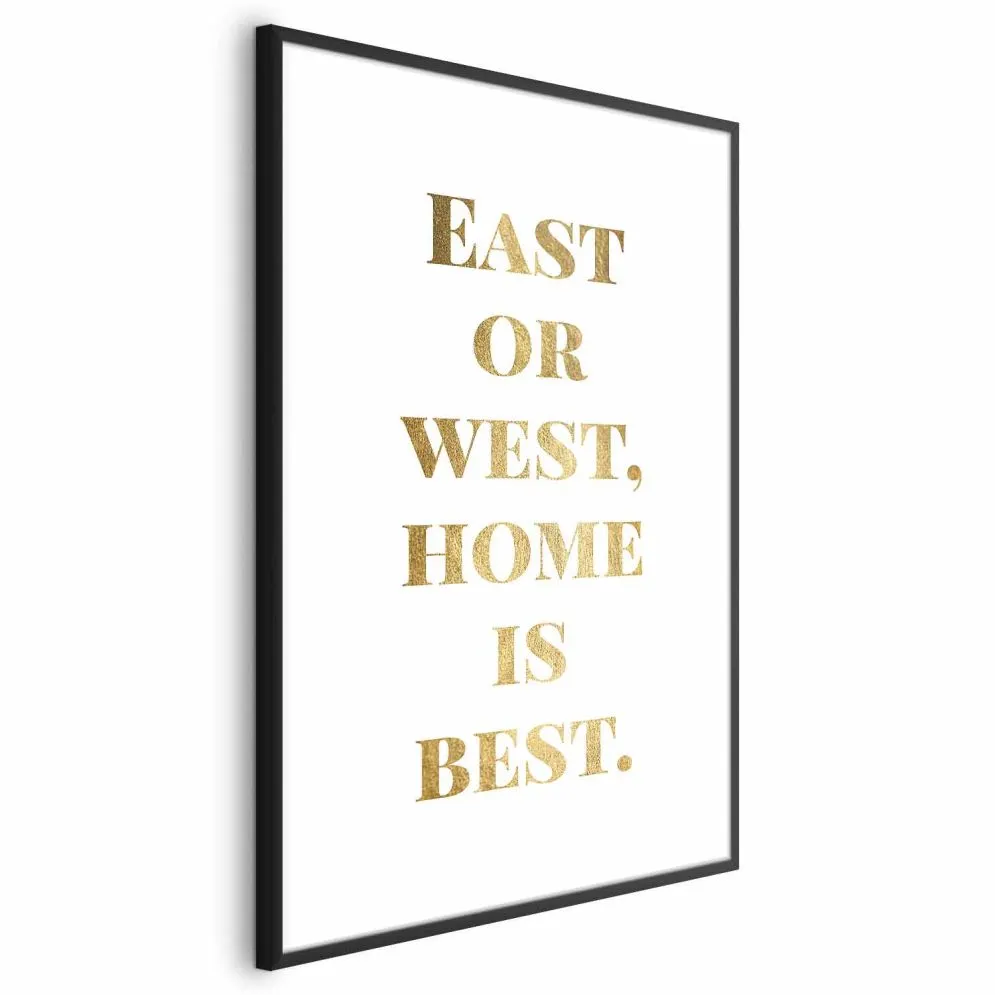 Plakat Gold Home 40x60 cm z ramą czarną bez marginesu | MIRAT.