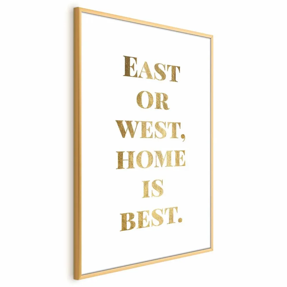 Plakat Gold Home 60x90 cm z ramą złotą bez marginesu | MIRAT.