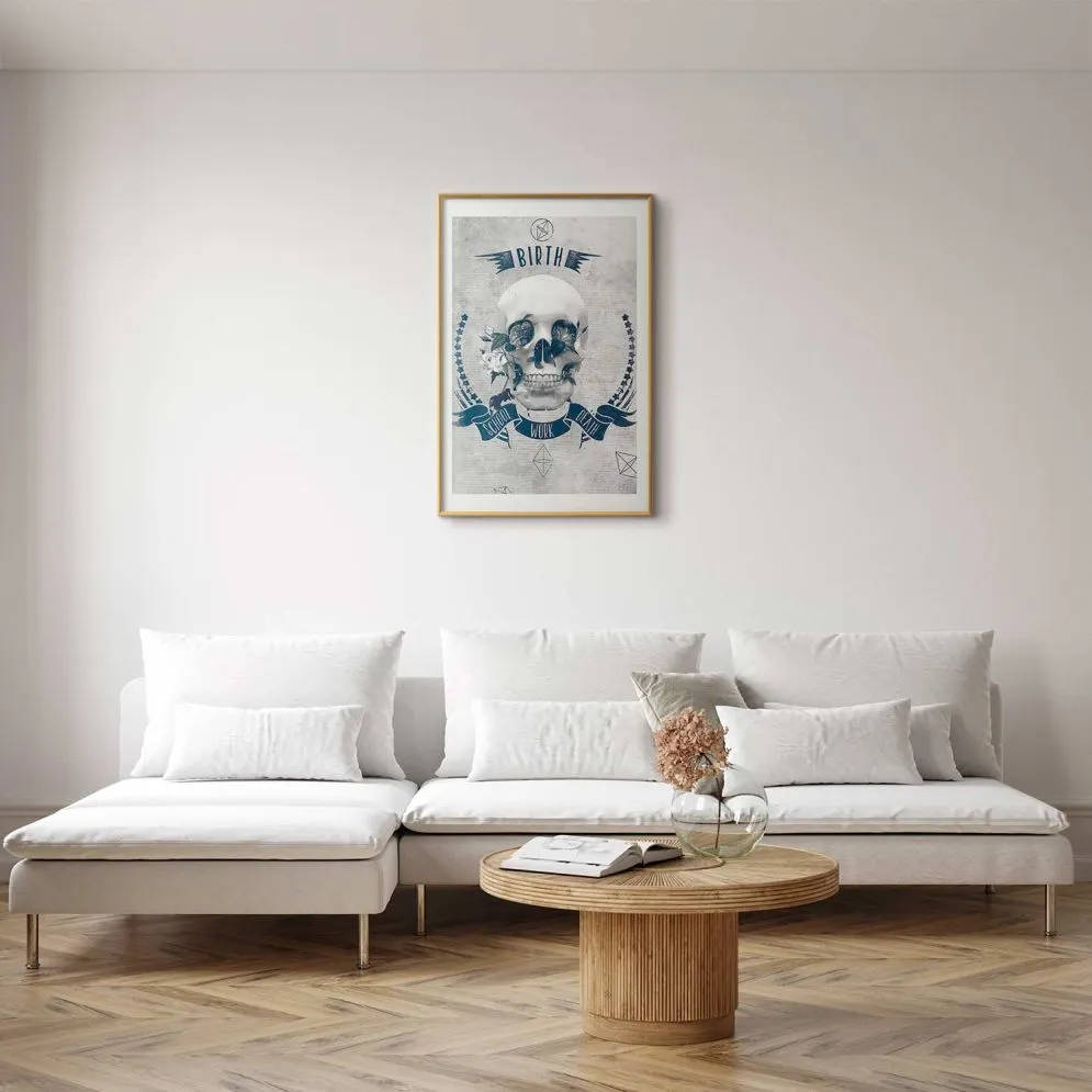 Plakat Life Is Brutal 60x90 cm z ramą złotą z marginesem | MIRAT.