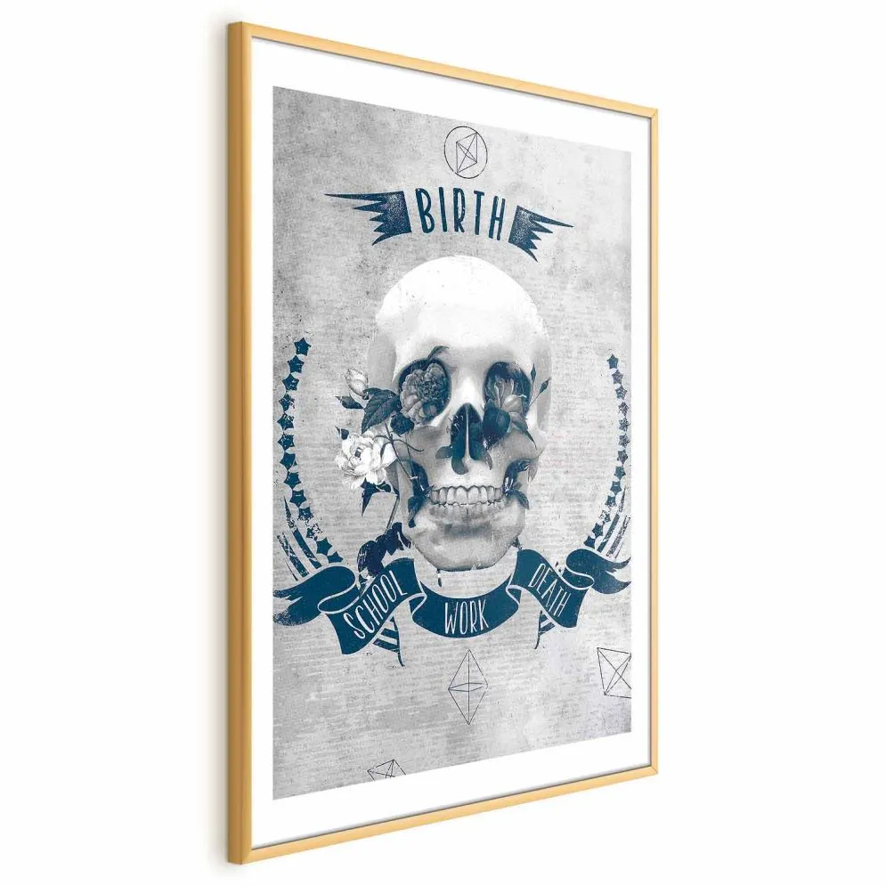 Plakat Life Is Brutal 60x90 cm z ramą złotą z marginesem | MIRAT.