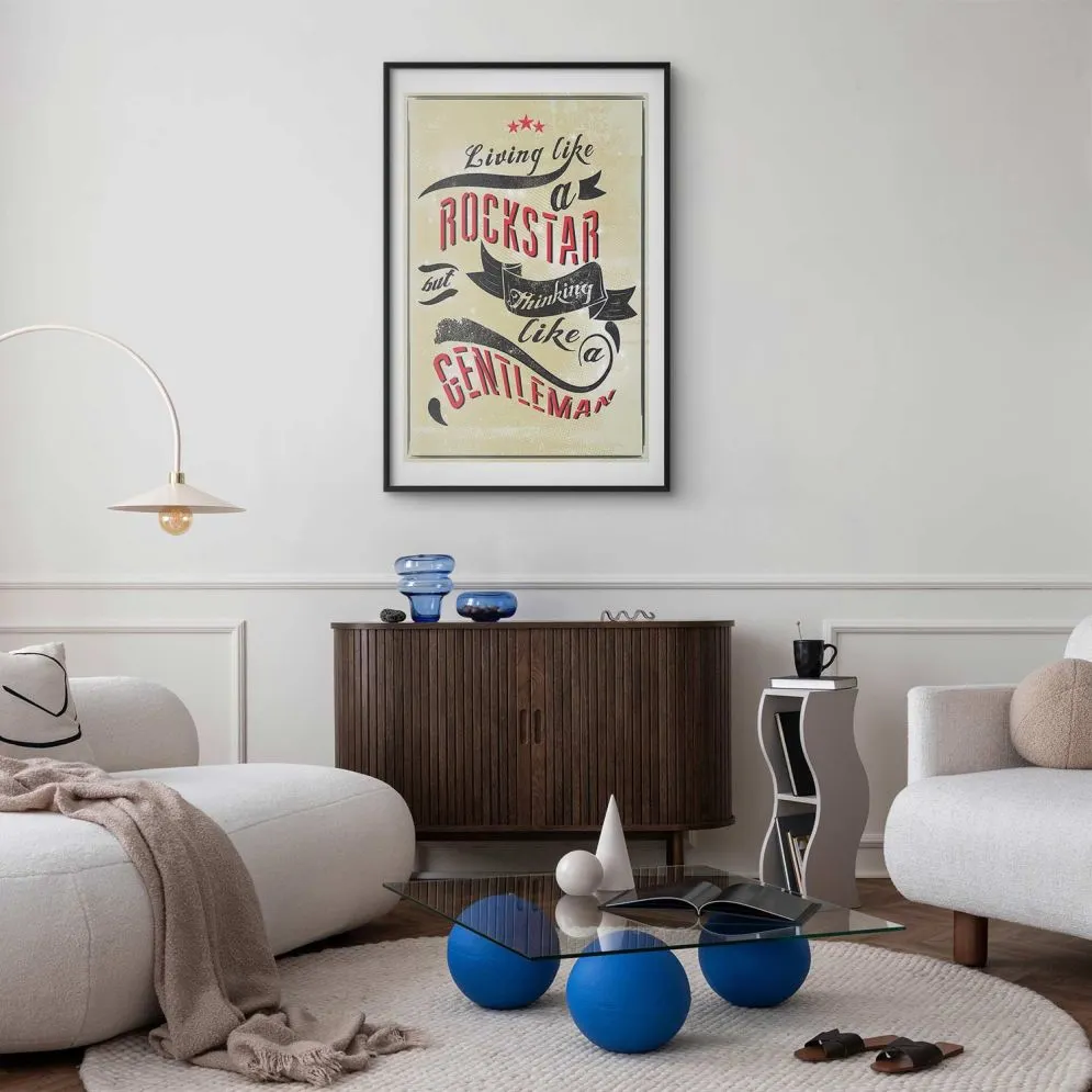 Plakat Rockstar 60x90 cm z ramą czarną z marginesem | MIRAT.