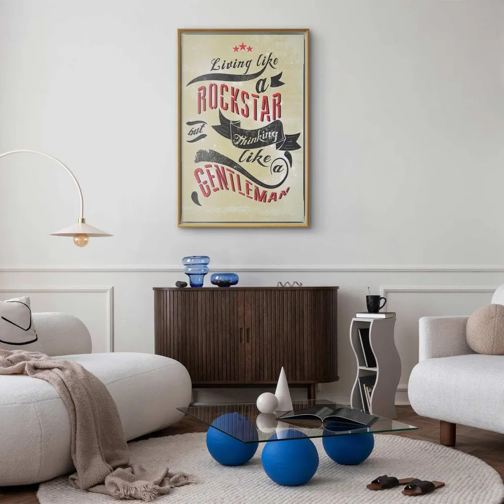 Plakat Rockstar 21x30 cm z ramą złotą bez marginesu | MIRAT.