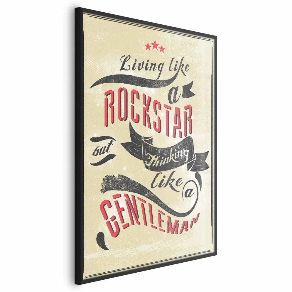 Plakat Rockstar 29,7x42 cm z ramą czarną bez marginesu | MIRAT.
