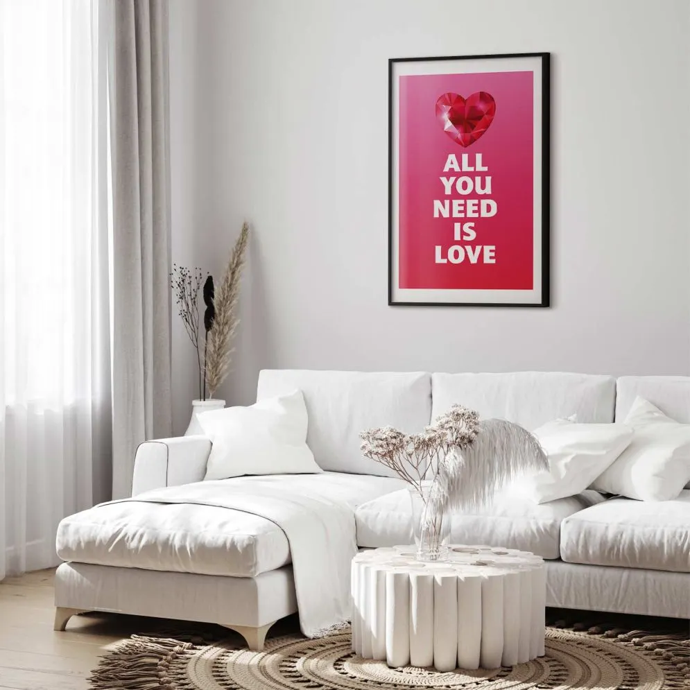 Plakat Zjawiskowe serce 21x30 cm z ramą czarną z marginesem | MIRAT.