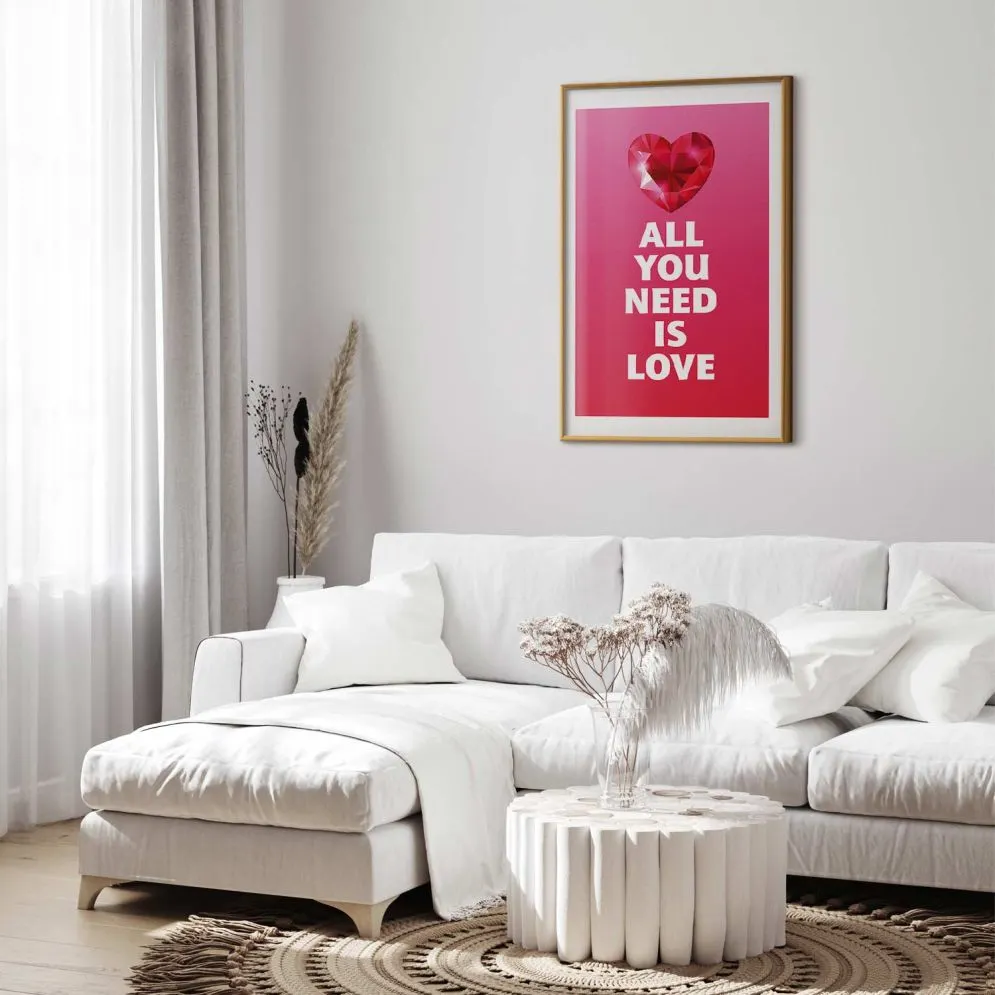 Plakat Zjawiskowe serce 21x30 cm z ramą złotą z marginesem | MIRAT.