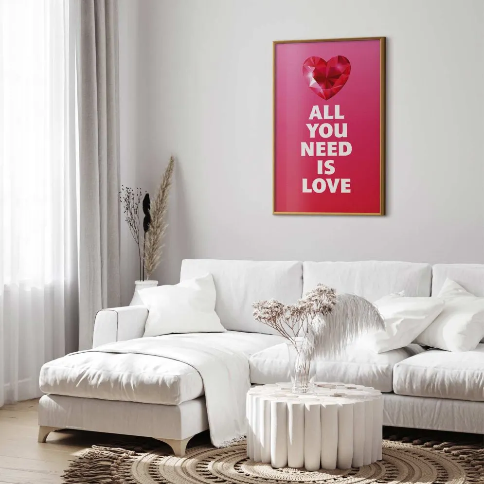 Plakat Zjawiskowe serce 21x30 cm z ramą złotą bez marginesu | MIRAT.