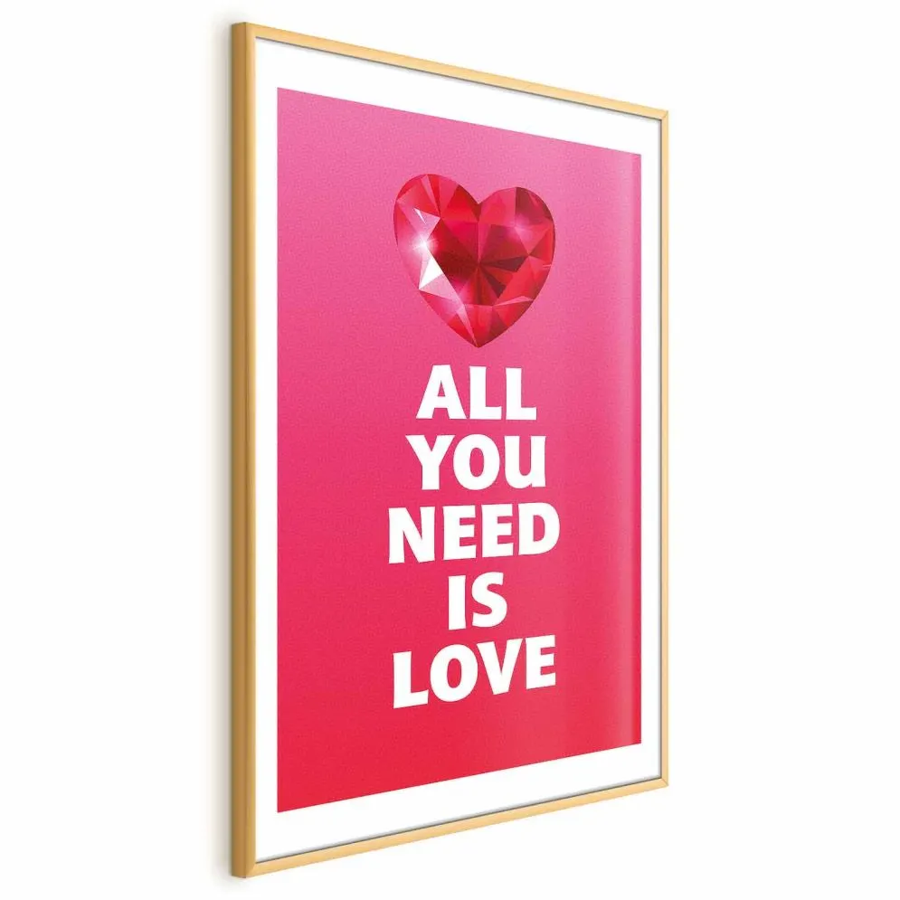 Plakat Zjawiskowe serce 21x30 cm z ramą złotą z marginesem | MIRAT.