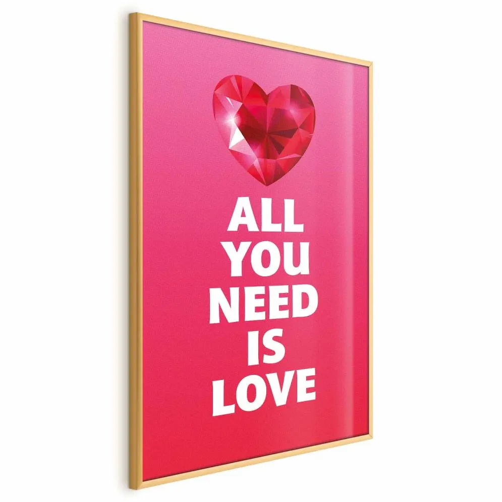 Plakat Zjawiskowe serce 21x30 cm z ramą złotą bez marginesu | MIRAT.