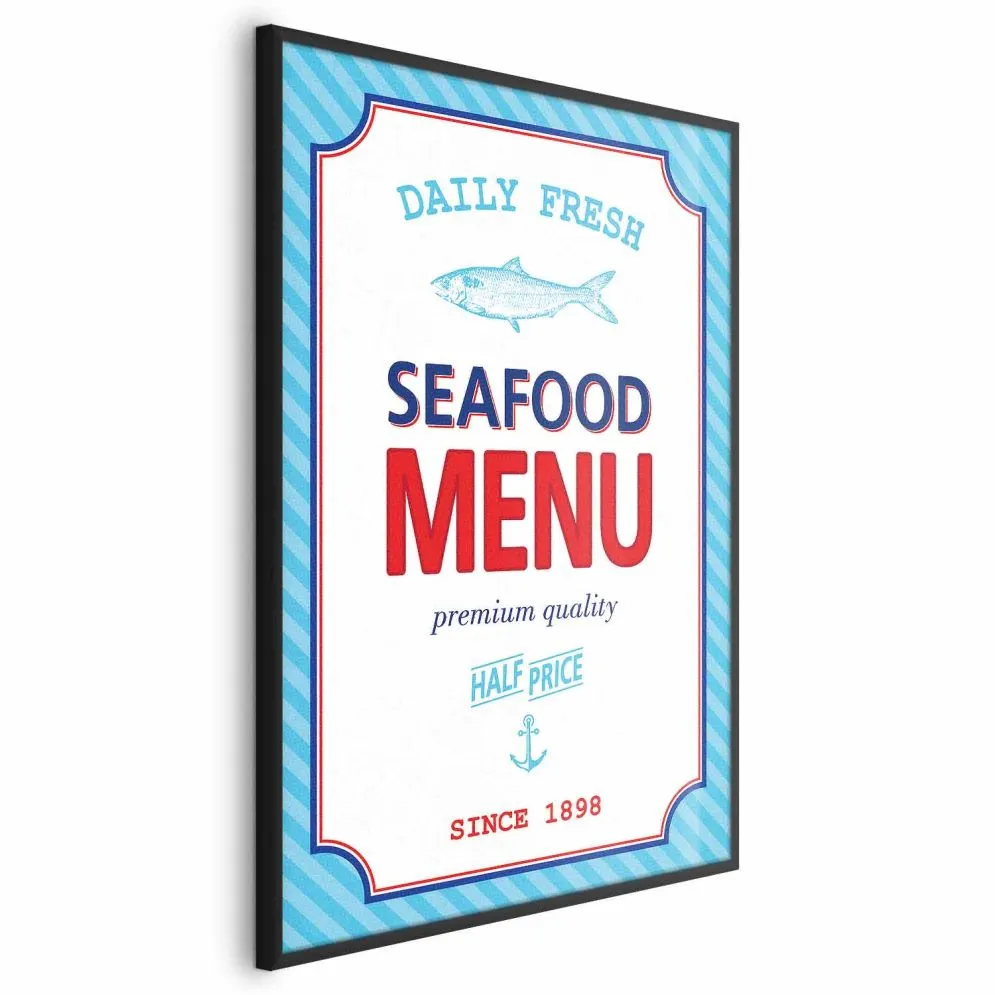 Plakat Menu 21x30 cm z ramą czarną bez marginesu | MIRAT.