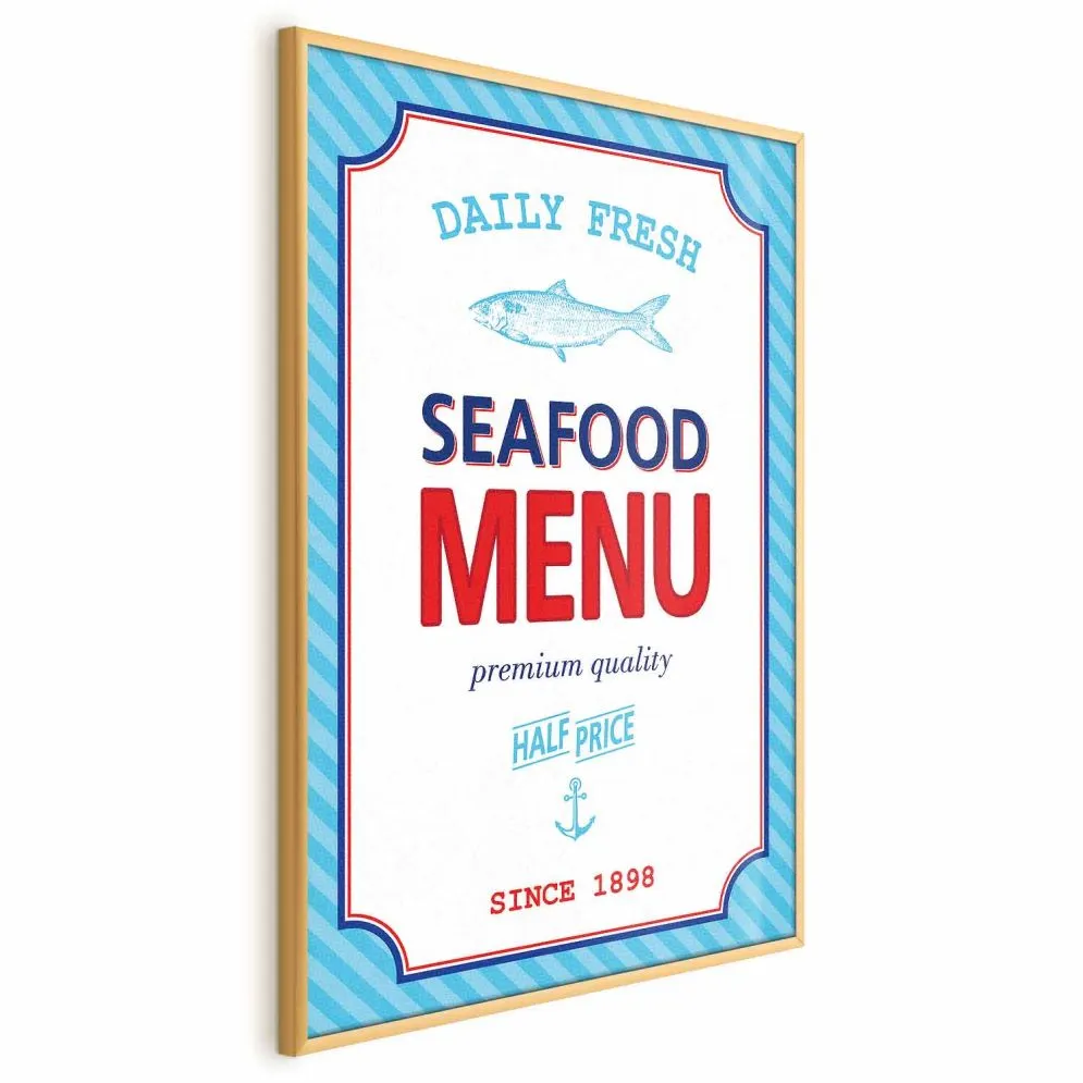 Plakat Menu 21x30 cm z ramą złotą bez marginesu | MIRAT.