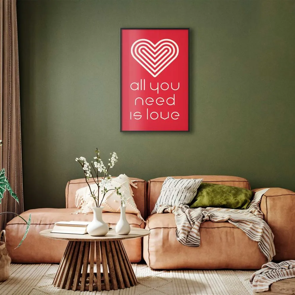 Plakat Kochajmy się 60x90 cm z ramą czarną bez marginesu | MIRAT.