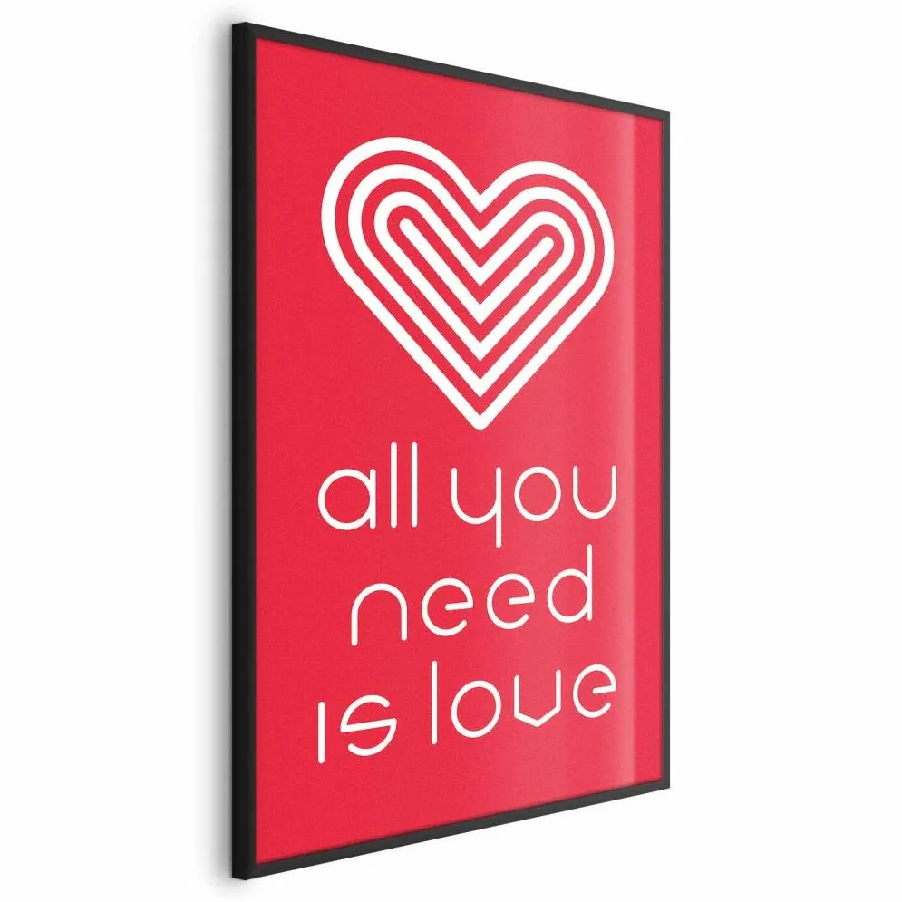 Plakat Kochajmy się 60x90 cm z ramą czarną bez marginesu | MIRAT.