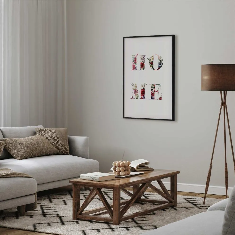 Plakat Dom w kwiatach 21x30 cm z ramą czarną bez marginesu | MIRAT.