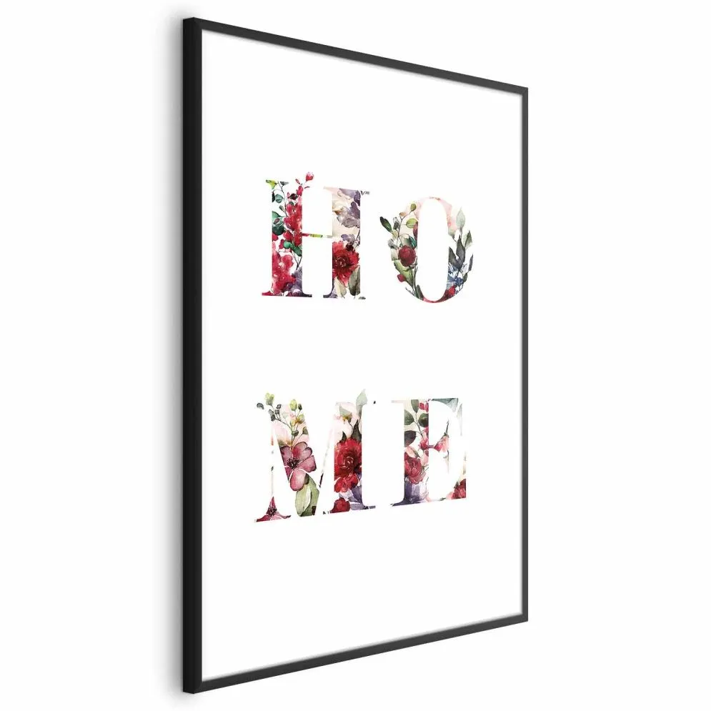 Plakat Dom w kwiatach 21x30 cm z ramą czarną bez marginesu | MIRAT.