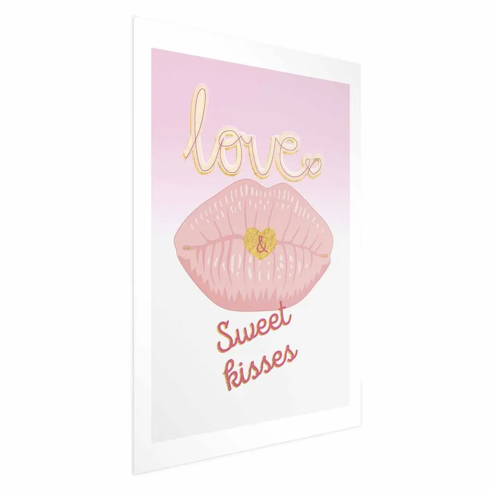 Plakat Sweet Kisses 21x30 cm bez ramy z marginesem | MIRAT.