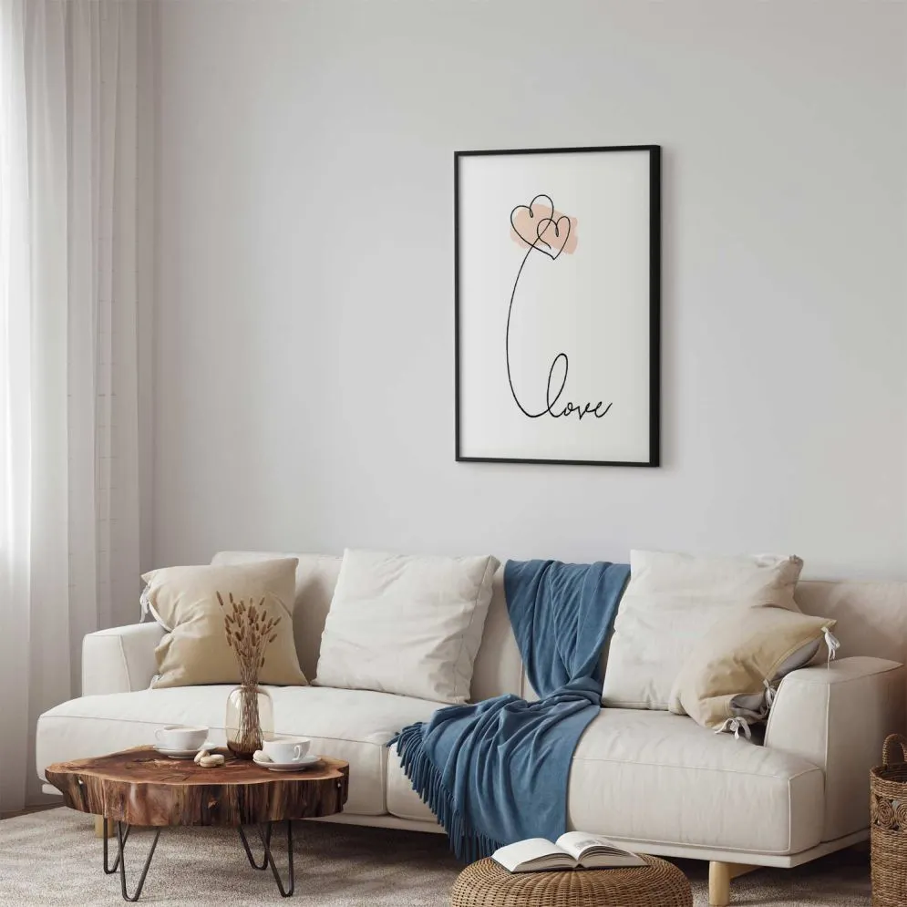 Plakat Połączeni w chmurach 60x90 cm z ramą czarną z marginesem | MIRAT.