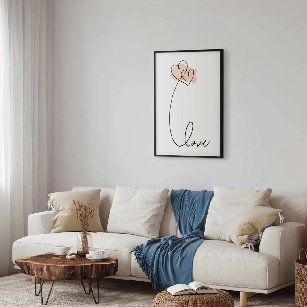 Plakat Połączeni w chmurach 21x30 cm z ramą czarną bez marginesu | MIRAT.