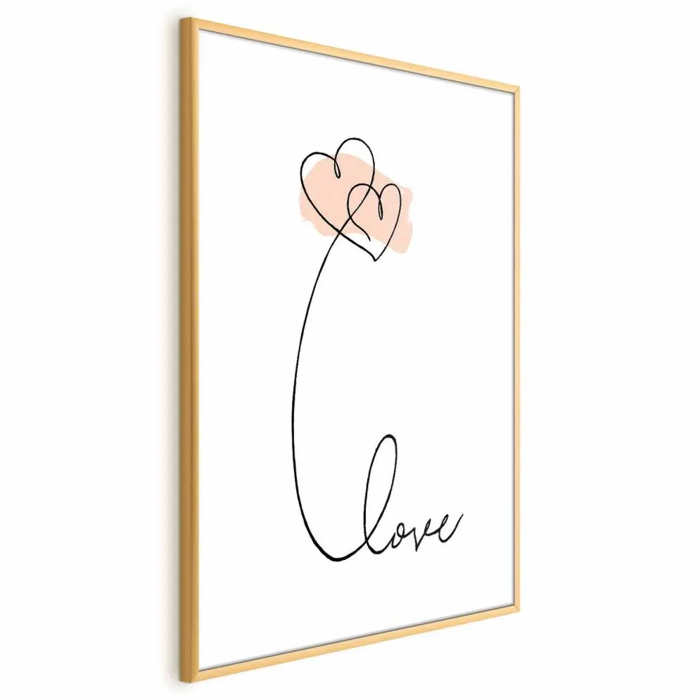 Plakat Połączeni w chmurach 21x30 cm z ramą złotą z marginesem | MIRAT.