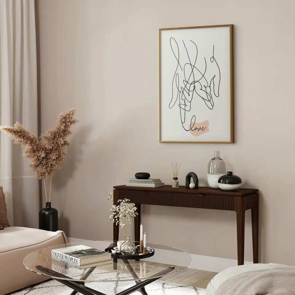 Plakat Splątane uczucie 21x30 cm z ramą złotą bez marginesu | MIRAT.