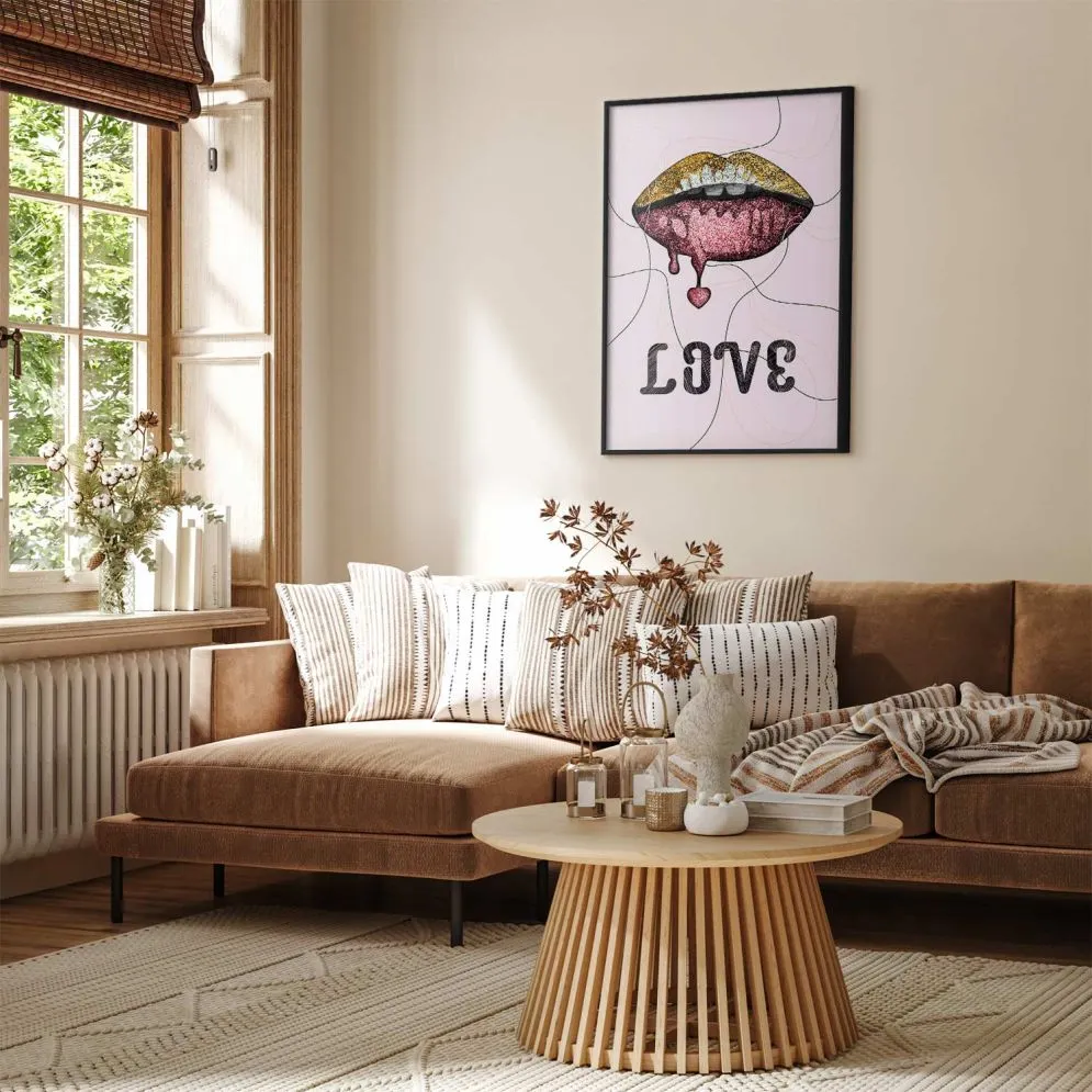 Plakat Płynne usta 60x90 cm z ramą czarną bez marginesu | MIRAT.