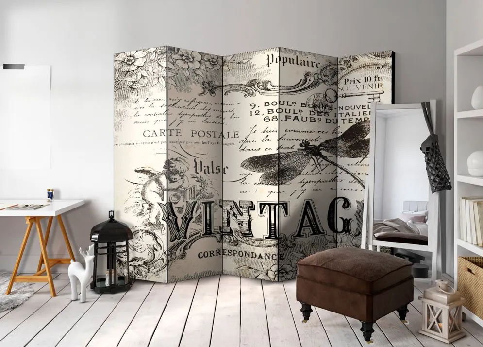 Parawan akustyczny Napisy 225x172 cm 5-częściowy zielony | MIRAT.