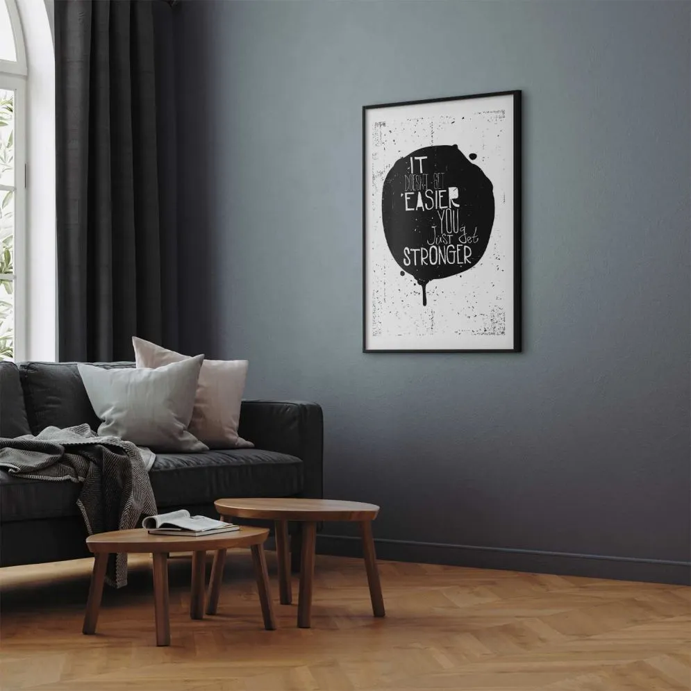 Plakat Stronger 60x90 cm z ramą czarną z marginesem | MIRAT.