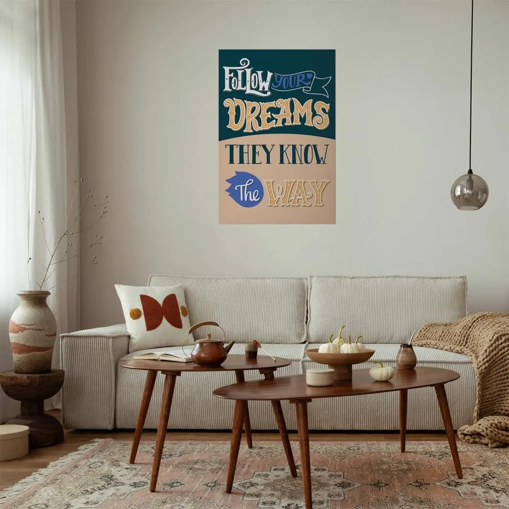 Plakat Follow 60x90 cm bez ramy bez marginesu | MIRAT.