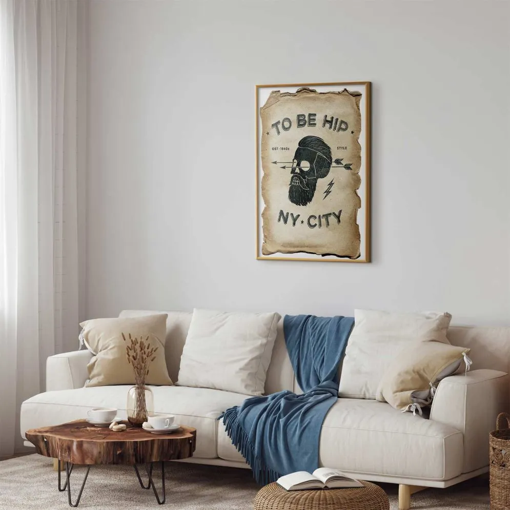 Plakat To be hip 60x90 cm z ramą złotą bez marginesu | MIRAT.