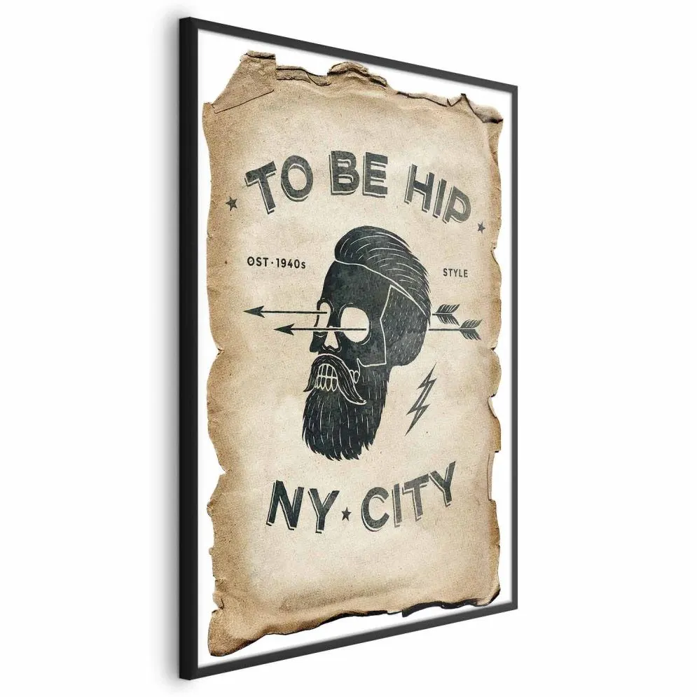 Plakat To be hip 21x30 cm z ramą czarną bez marginesu | MIRAT.