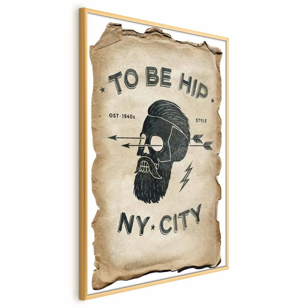Plakat To be hip 60x90 cm z ramą złotą bez marginesu | MIRAT.