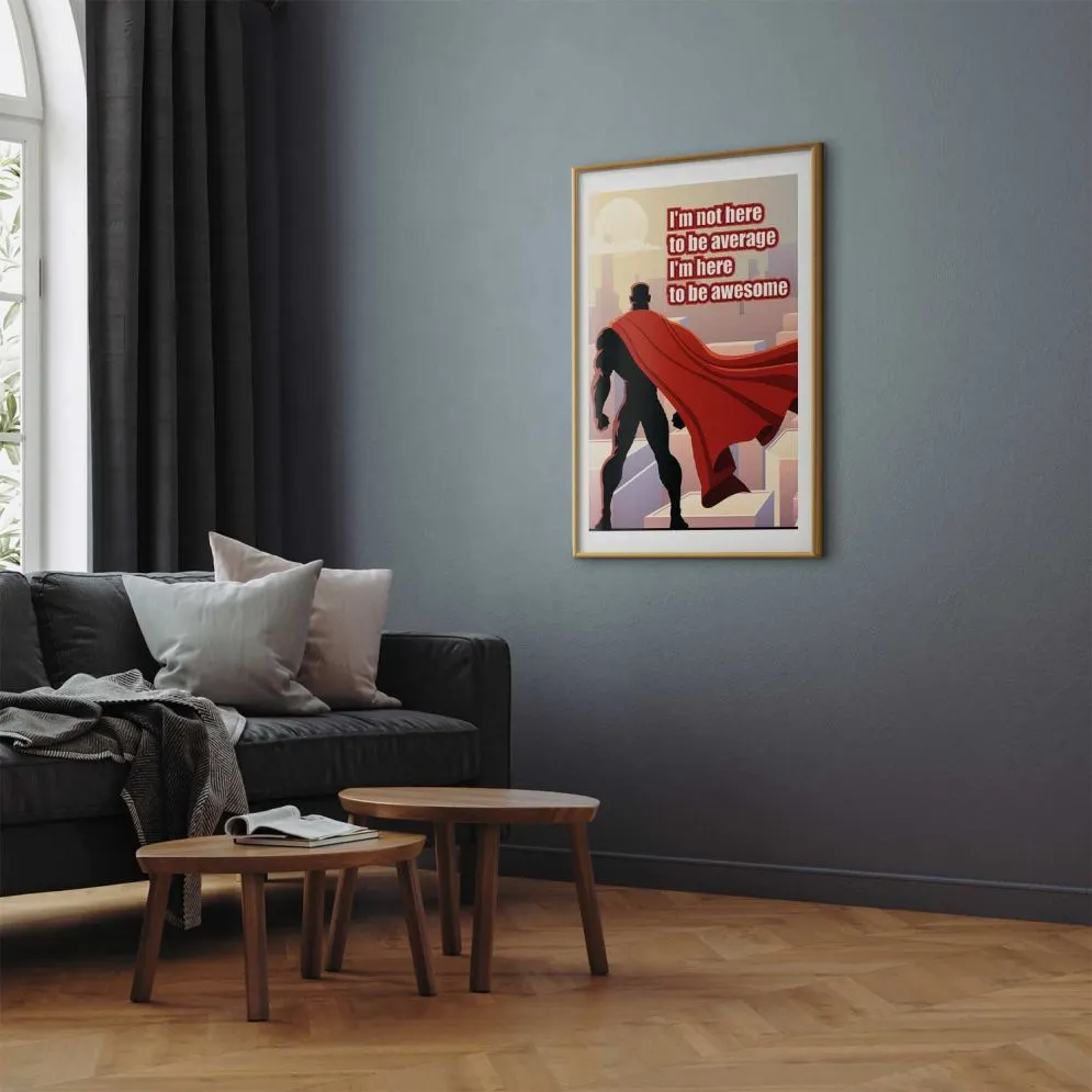 Plakat Average 29,7x42 cm z ramą złotą z marginesem | MIRAT.